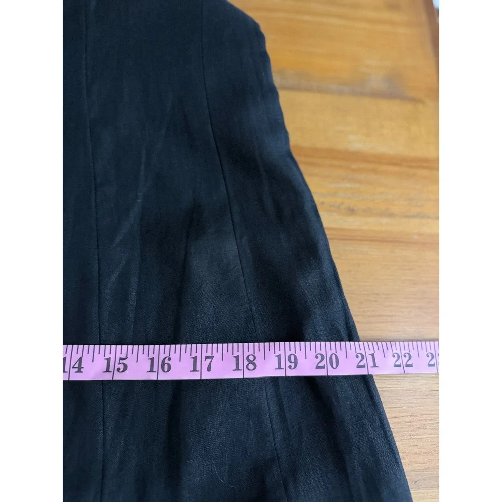 Jenni Kayne Kinney Dress Black Linen Square Neck Midi A Line Size M - Picture 11 of 11
